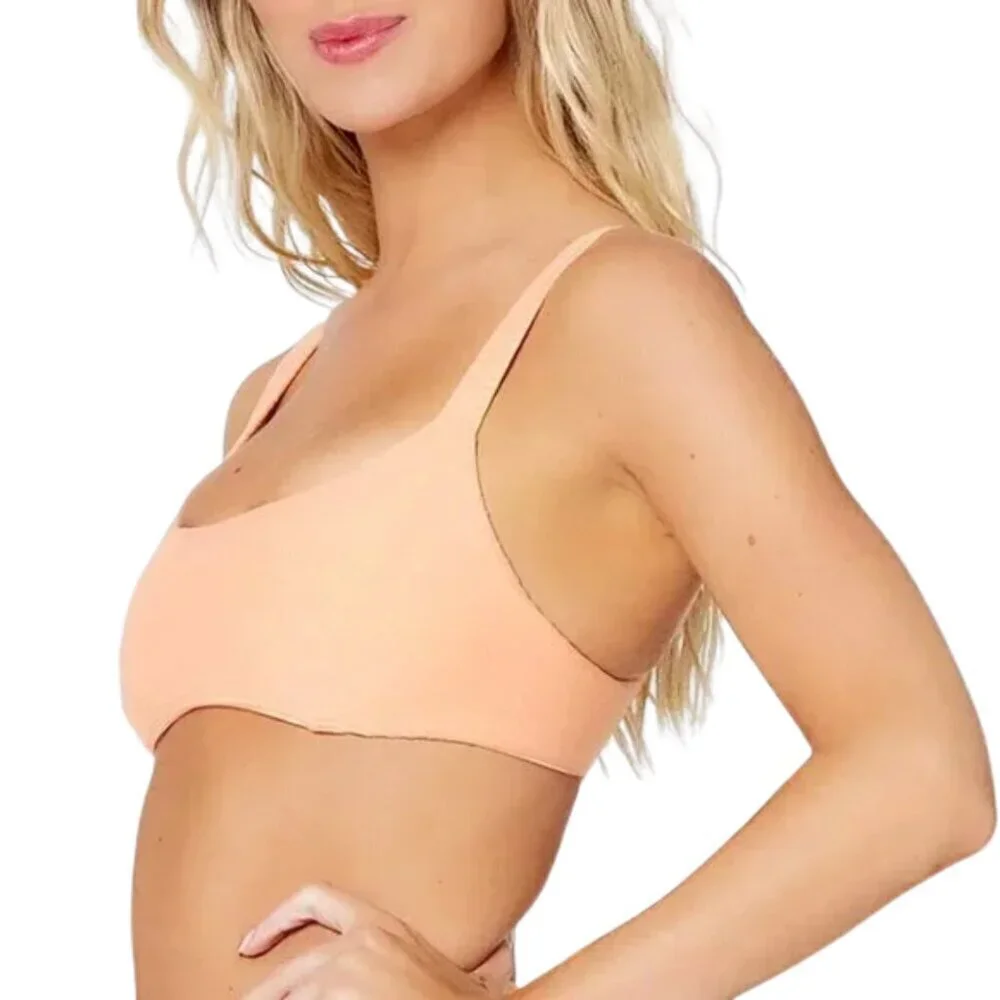 NWT l*space Jess Ribbed Textured Bikini Top in Tangy Sz. XL